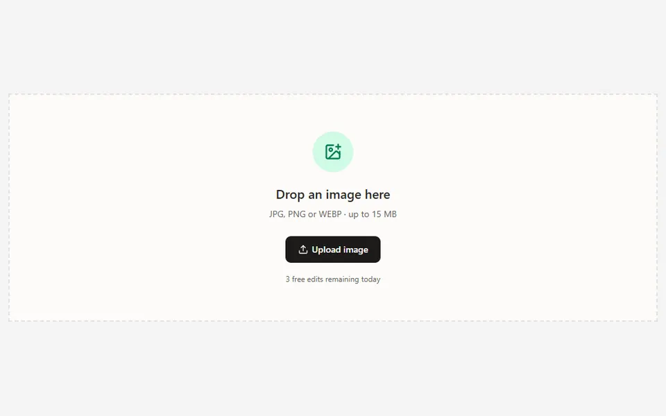 Text Remover upload area before choosing an image